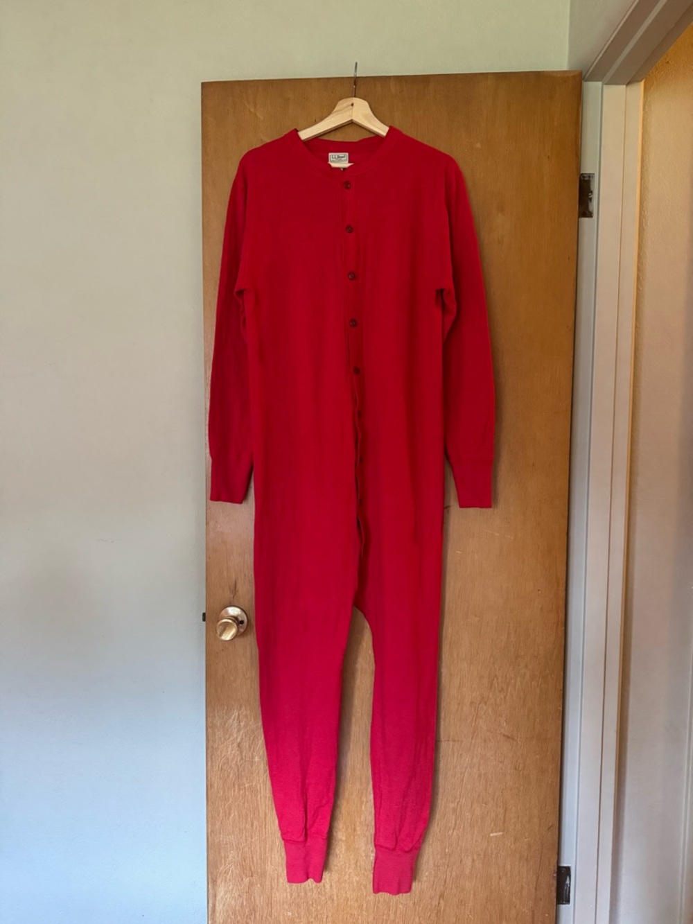 LL Bean Red Two-Layer Union Suit Long John’s